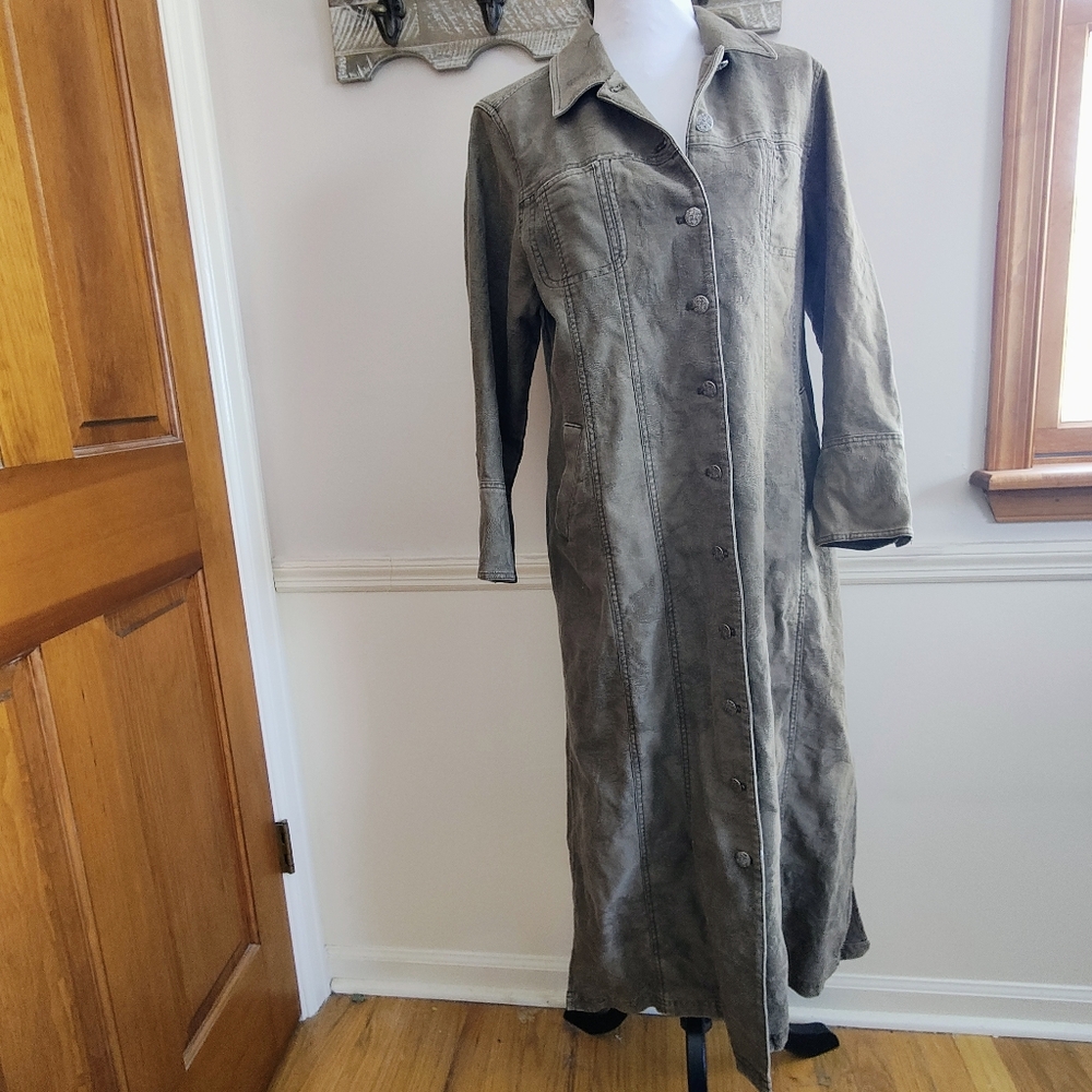 Out Of The Blue J. Jill Button Front Western Duster Coat Jacket Sz12P